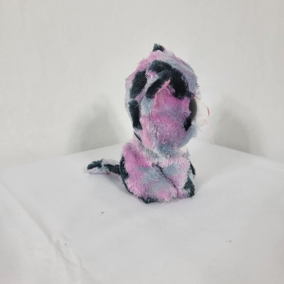2017 Ty Beanie Boos - Lindi Pink & Grey Tabby Cat - Soft Plush Stuffed Toy 6" - Picture 2 of 11